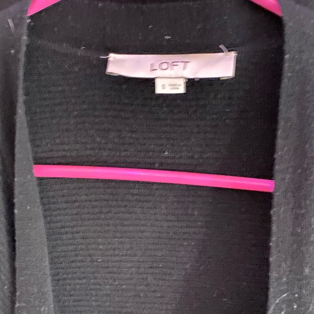LOFT Black Draped Cardigan Sweater - Picture 8 of 8